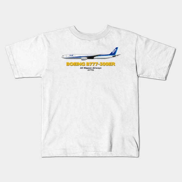 Boeing B777-300ER - All Nippon Airways Kids T-Shirt by TheArtofFlying